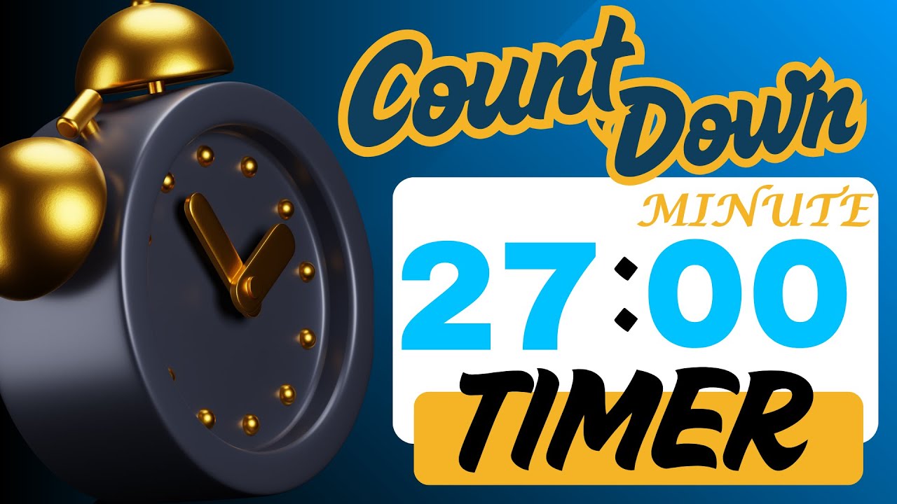 27 Minute Timer ⏱️ Silent Countdown | No Sound | For Study, Workout ...