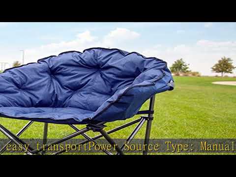 MacSports C932S-130, Blue Padded Cushion Outdoor Folding Lounge Patio Club Chair