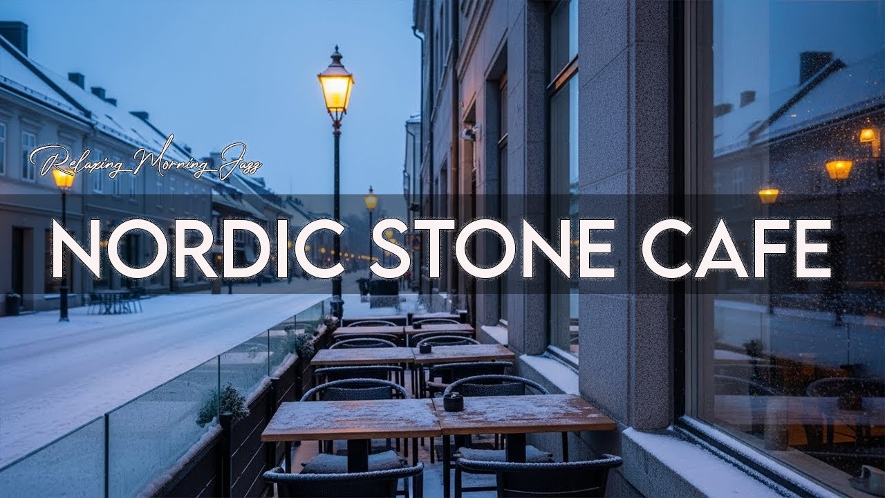 Nordic Stone Lane Cafe ☕ Cool Winter Tones, Warm Coffee Mood & Quiet Morning Energy