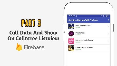 call data from firebase and show on colintree listview in thunkable, kodular etc