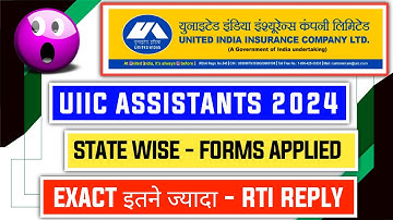 All State Wise RTI Reply Total Registration UIICL Assistant 2023-24 Notification - Shocked