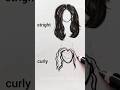 Straight vs curly hair drawing  🔥 ✍️ #shorts #hairstyle #curlyhair #tutorial #drawing #sketch #art