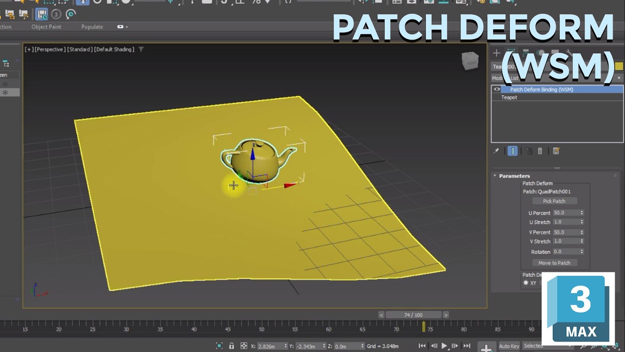 3ds Max Patch Deform Modifier Tutorial | Advanced Surface Deformation ...