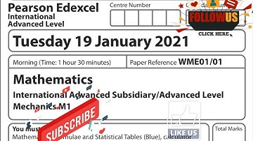 AS Level Mechanics 1 Edexcel Jan 2021 Q1-Q3