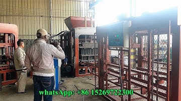 QT6-15 automatic hydraulic Ghana size block machine customer visit factory check his brick machine