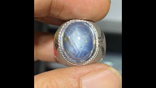 Natural 15.54ct Blue Star Sapphire Bangsing Ring Perak