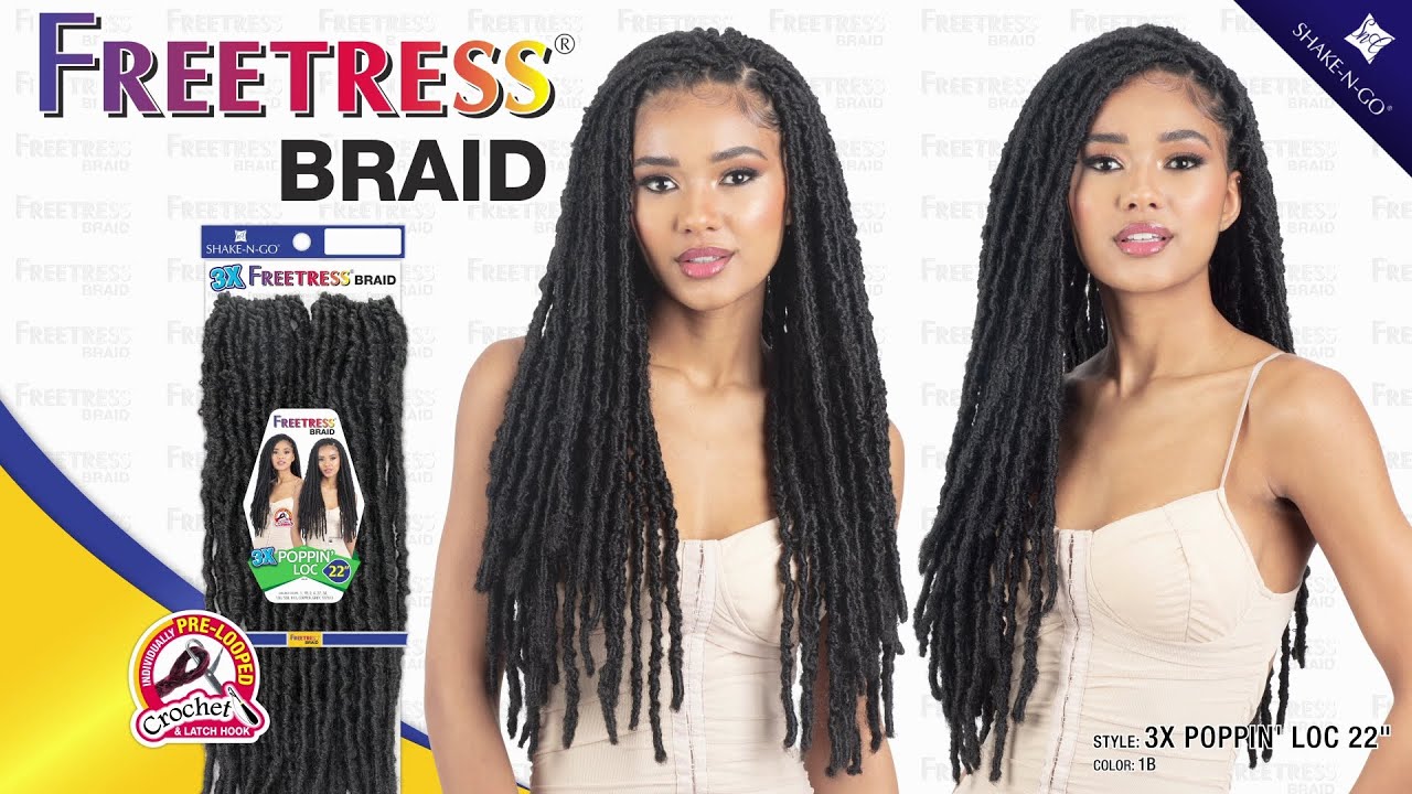 Freetress Synthetic Pre-Looped Crochet Braids - 3X POPPIN
