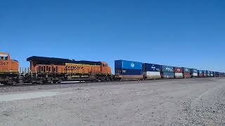 WB BNSF Port Stack Train In Daggett Ca! #bigbossrailfanner