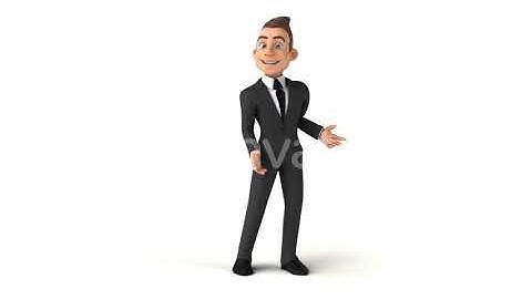 Fun 3D cartoon businessman presenting | Motion Graphics - Envato elements