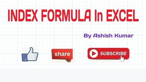 INDEX FORMULA IN HINDI | 2 syntax In INDEX