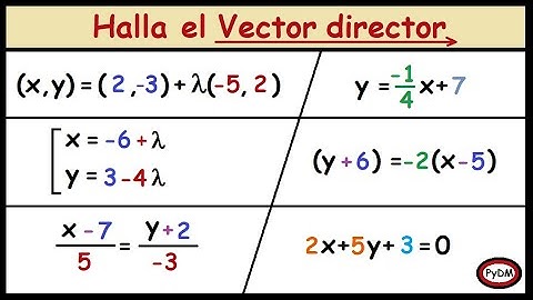 Obtener un Vector Director de una recta (Vectorial, Paramétricas, Continua, General, explícita...)