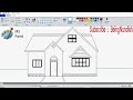 How to draw home  house on computer  simple home drawing on computer using ms paint easily