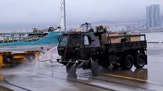 U.S. Soldiers train to Decontaminate the Port in Busan, South Korea