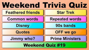 WEEKEND TRIVIA QUIZ!  50 quiz questions to test your general knowledge!