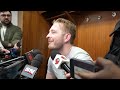 Claude Giroux, Nikolas Matinpalo, Linus Ullmark, Travis Green Media Availability