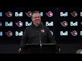 Claude Giroux, Nikolas Matinpalo, Linus Ullmark, Travis Green Media Availability