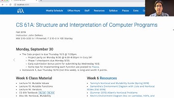 61A Fall 2019 Lecture 14 Video 1
