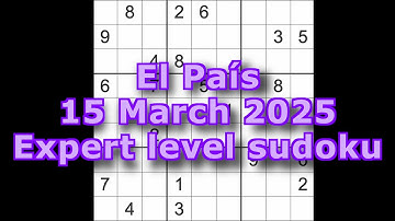 Sudoku solution – El País 15 March 2025 Expert level