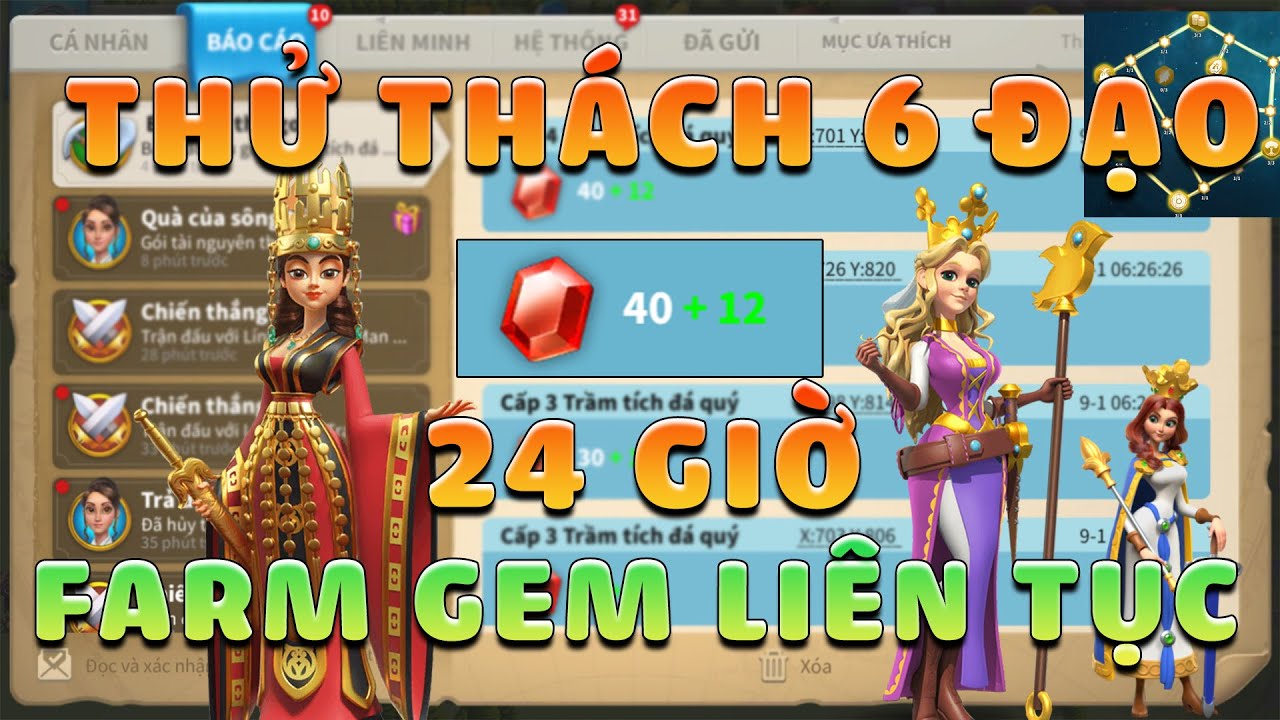 Farm Rok 6 ĐẠO FARM GEM liên tục 24 giờ kiếm được bao nhiêu - Mẹo farm gem nhanh ...