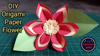 Origami Paper Flower Decor / Easy Paper Craft Tutorial / DIY Paper Flower / Artificial Flower