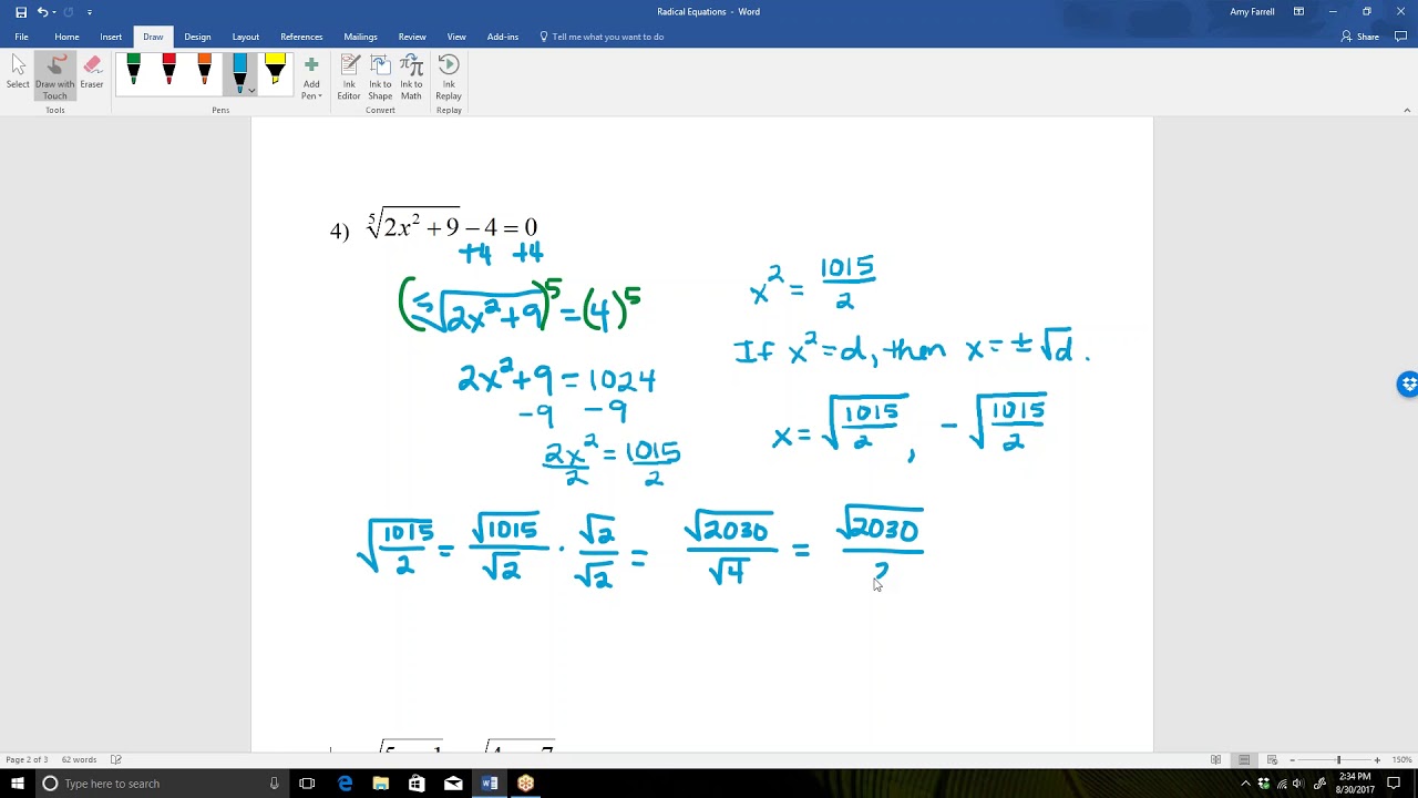 Other Types of Equations (Sect 1.6) part 1 - YouTube