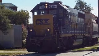 [CSXT]6394 EMD GP40-2 Leads F736-11 With Shave & Haircut Nice K5LA In Fay NC Part 1-2 Stopping