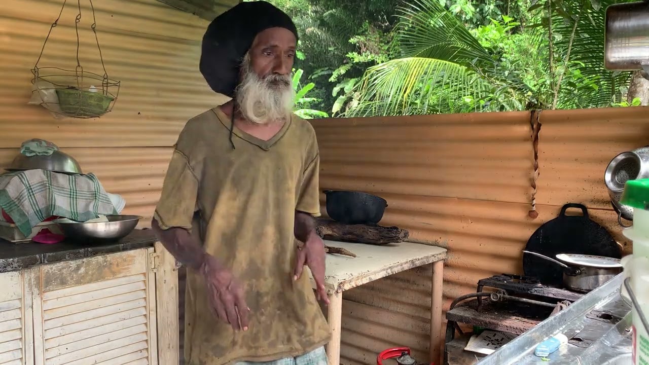 cooking cassava dumpling and dasheen bush