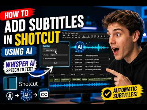 How to Add AI Subtitles in Shotcut (FREE Whisper AI Speech-to-Text Tutorial 2026)