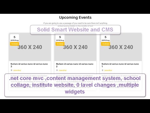 Solid Smart CMS ,school,institute and collage portal cms , Open Source | .net core mvc c#