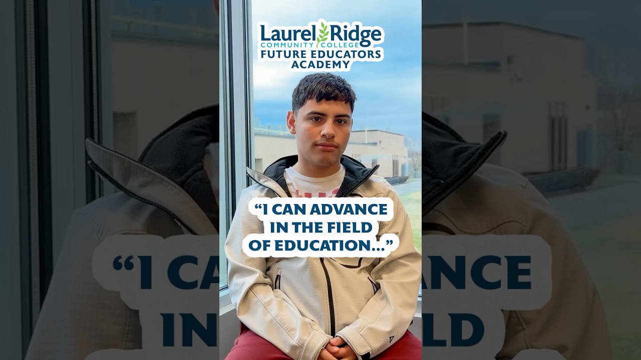 Future teacher Derrek is getting his degree for free while in high school! Laurelridge.edu/fea