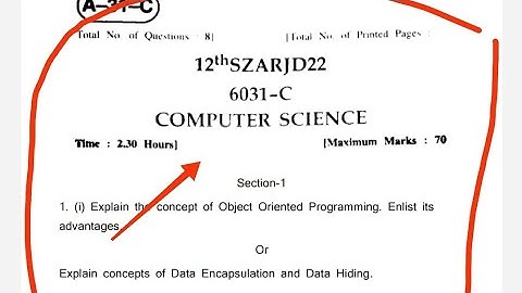 jkbose class 12th Computer science question paper 2022