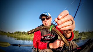 Pat zerwas (angler.pat.outdoors@gmail.com), a kayak fishing guide in
the brainerd lakes area of mn, tackles largemouth bass reeds at eye
level, tossin...