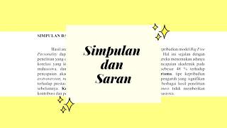 Analisis Tipe Kepribadian Big Five Personality dan Pengaruhnya terhadap Prestasi Akademik Mahasiswa