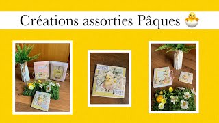 PRÉSENTATION SCRAP 2 créations assorties Thème Pâques 🐣 Faux livre et Carte Pop Up + tuto boîte