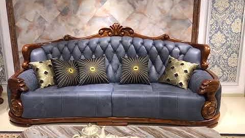 ĐỊA CHỈ BÁN SOFA TÂN CỔ ĐIỂN HÀNG TRUNG QUỐC DA THẬT GỖ UKIN(Gỗ Mun) #Tổng_kho_Vinazon