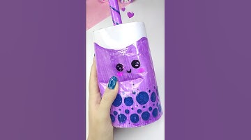 easy DIY boba paper squishy - how to make squishy - fati craft world