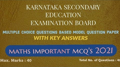 Answer key maths sslc 2021 ( Solved )