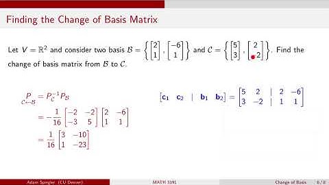 MATH 3191: Change of Basis Example in R^2