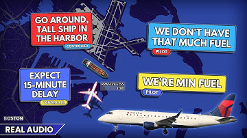 Airplane is unable to land at Boston due to Minimum Fuel and Ship in the approach area. Real ATC