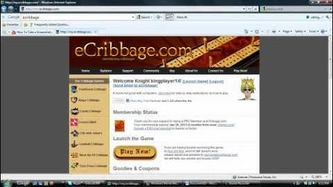 Welcome to ecribbage.com- Tutorial