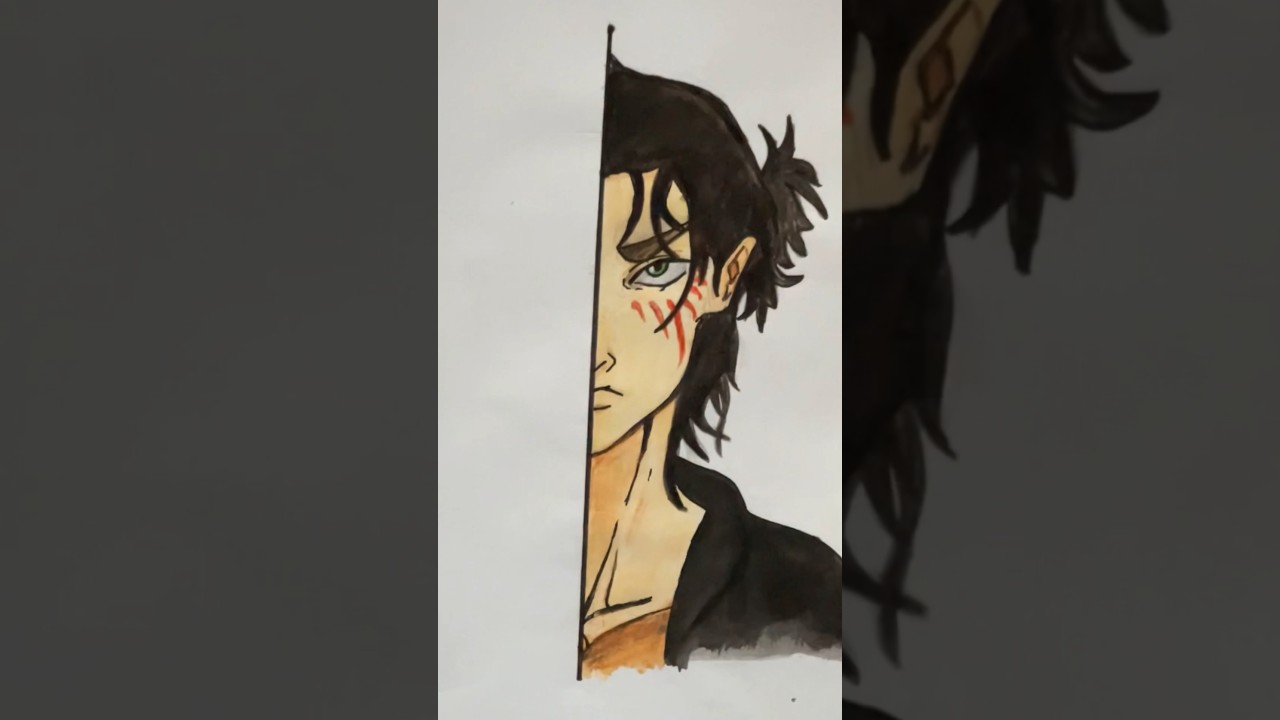 Drawing Eren Jaeger in Human form Part - 1 #shorts #anime #aot #eren #attackontitan