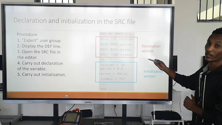 4 basic data types and declaration & initialization of variables in KUKA robot language.