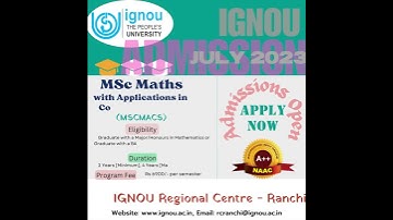MSC Maths  #ignou   #ignouranchi