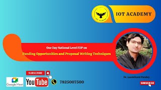 One Day National Level FDP on Funding Opportunities and Proposal Writing Techniques  on 23rd May, 2