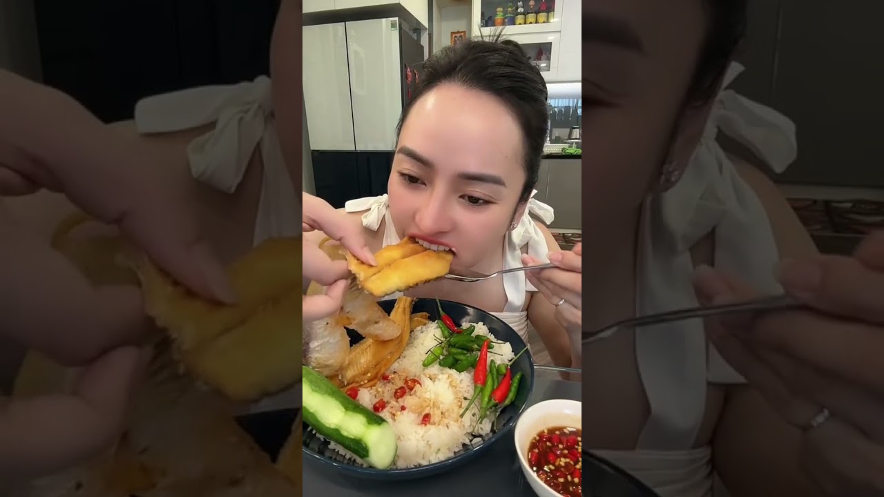 Mời mọi người Mukbang Cơm Khô Cá Dứa Chấm Mắm Me, Cơm Ức Cá Dứa với em nghen