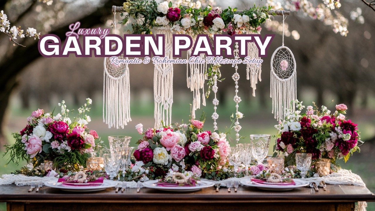 Luxury Garden Party Decor Ideas | Romantic & Bohemian Chic Tablescape Setup 🌸