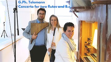 Telemann Concerto in e minor for two flutes and Basso continuo - panflute and transverse flute