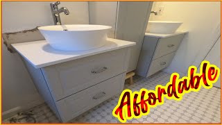 Install IKEA bathroom cabinets