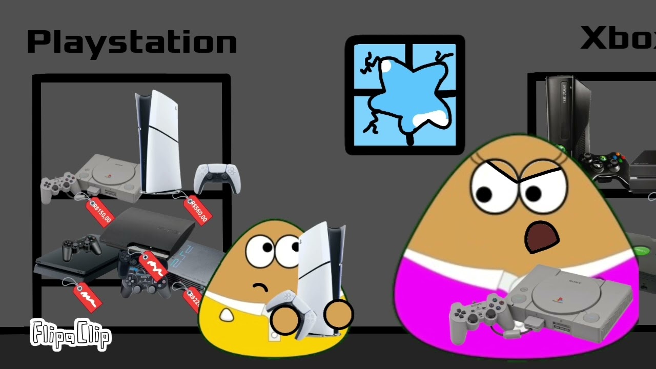 O Pou faz birra na loja de videogames