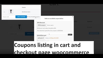 How to list coupons in cart and checkout page in woocommerce | Show coupons listing